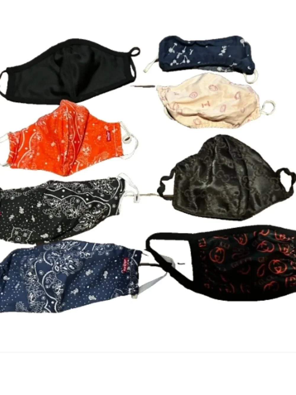 Lot of 10 Assorted Cloth Face Masks Premium Collection, Washable & Reusable